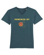 POWERED BY PIZZA Tricou mânecă scurtă guler V Bărbat Presenter