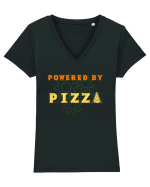 POWERED BY PIZZA 2 Tricou mânecă scurtă guler V Damă Evoker