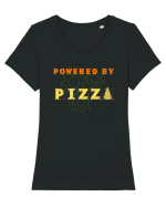 POWERED BY PIZZA 2 Tricou mânecă scurtă guler larg fitted Damă Expresser