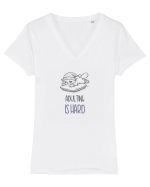 ADULTING IS HARD - E GREU SA FII ADULT Tricou mânecă scurtă guler V Damă Evoker