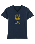 BUT FIRST, COFFEE - MAI INTAI CAFEAUA 2 Tricou mânecă scurtă guler V Bărbat Presenter