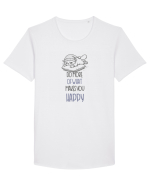DO MORE OF WHAT MAKES YOU HAPPY Tricou mânecă scurtă guler larg Bărbat Skater