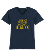 LIFE IS GOOD - VIATA E BUNA (cand dormi) 2 Tricou mânecă scurtă guler V Bărbat Presenter