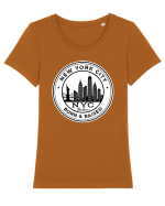 NYC Born & raised Tricou mânecă scurtă guler larg fitted Damă Expresser