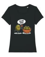Olive You! | Lovely Puns Tricou mânecă scurtă guler larg fitted Damă Expresser