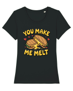 You Make Me Melt | Cute Valentine's Pun Tricou mânecă scurtă guler larg fitted Damă Expresser
