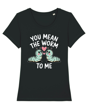 You Mean The Worm To Me | Kawaii Cute Puns Black