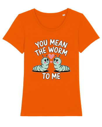 You Mean The Worm To Me | Kawaii Cute Puns Bright Orange