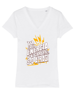 Motivatie- Tu sa fii energia pe care vrei s-o atragi Tricou mânecă scurtă guler V Damă Evoker