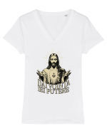 Credinta, religie- Dai voința iei putere Tricou mânecă scurtă guler V Damă Evoker