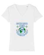 Ziua pamantului Tricou mânecă scurtă guler V Damă Evoker