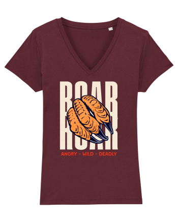 Dinozaur T-Rex Roar Dinosaur- Angry, Wild, Deadly  Burgundy