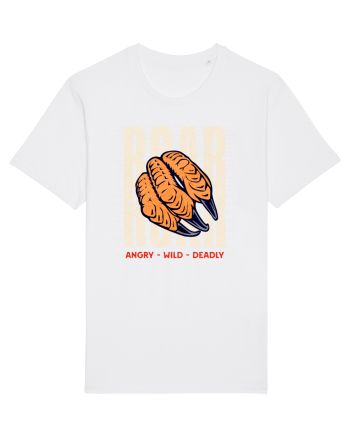 Dinozaur T-Rex Roar Dinosaur- Angry, Wild, Deadly  White
