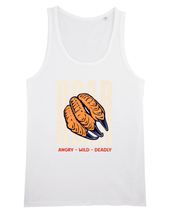 Dinozaur T-Rex Roar Dinosaur- Angry, Wild, Deadly  White