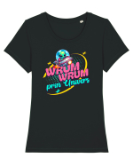 Extraterestru Alien- wrum wrum prin univers  Tricou mânecă scurtă guler larg fitted Damă Expresser
