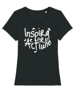 Motivational - Inspira prin actiune Tricou mânecă scurtă guler larg fitted Damă Expresser