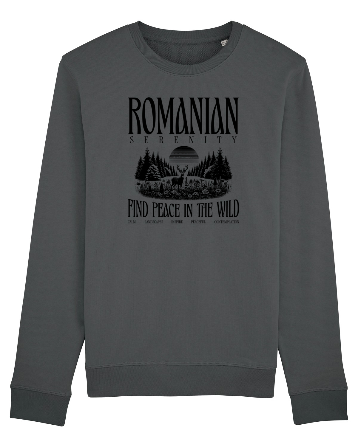 Bluză mânecă lungă Unisex Rise Anthracite