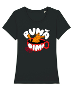 De cafea- buna dimi lupușor  Tricou mânecă scurtă guler larg fitted Damă Expresser