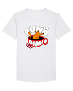 De cafea- buna dimi lupușor  Tricou mânecă scurtă guler larg Bărbat Skater