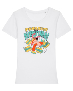 Pregătit pentru aventura - Râzi, iubește, dansează, traieste Tricou mânecă scurtă guler larg fitted Damă Expresser