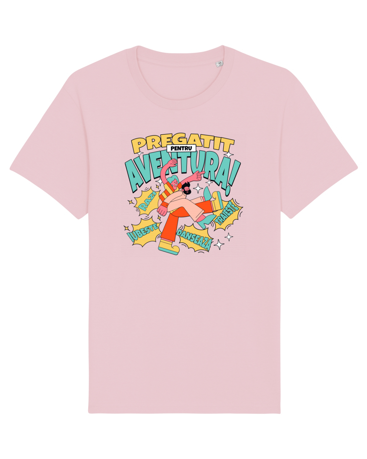Tricou mânecă scurtă Unisex Rocker Cotton Pink