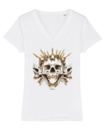 Triple skull Tricou mânecă scurtă guler V Damă Evoker