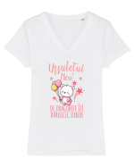 Dragobete - ursulețul meu, iubire Tricou mânecă scurtă guler V Damă Evoker