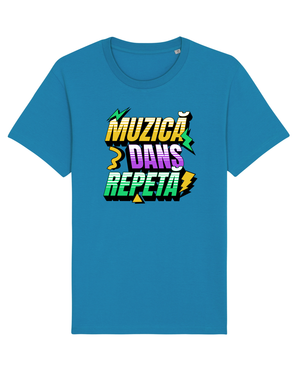 Tricou mânecă scurtă Unisex Rocker Azur