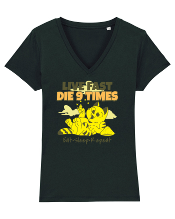 Cu pisici- funny cat, live fast, die 9 times Black