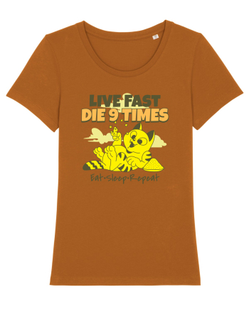 Cu pisici- funny cat, live fast, die 9 times Roasted Orange