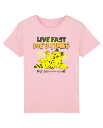 Cu pisici- funny cat, live fast, die 9 times Cotton Pink