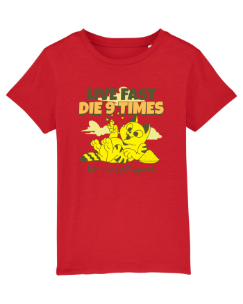 Cu pisici- funny cat, live fast, die 9 times Red