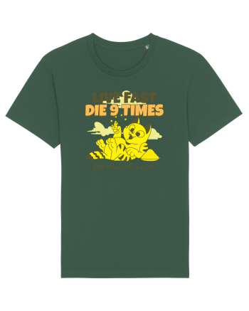 Cu pisici- funny cat, live fast, die 9 times Bottle Green