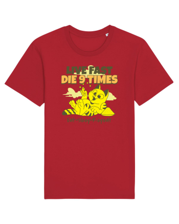 Cu pisici- funny cat, live fast, die 9 times Red