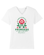 Femeia - fragilă și delicata, frumoasa, cu spini pentru dusmani Tricou mânecă scurtă guler V Bărbat Presenter