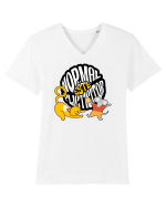 Cu pisici- normal este plictisitor  Tricou mânecă scurtă guler V Bărbat Presenter