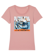 Cu pisici și astronauti- Ai adus plic? Tricou mânecă scurtă guler larg fitted Damă Expresser