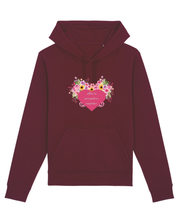 Love is everywhere, anytime. Burgundy