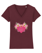 Love is everywhere, anytime. Tricou mânecă scurtă guler V Damă Evoker