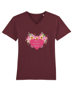 Love is everywhere, anytime. Tricou mânecă scurtă guler V Bărbat Presenter