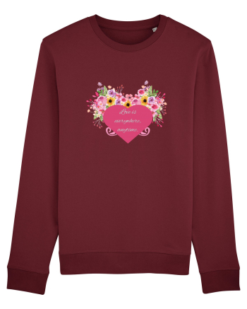 Love is everywhere, anytime. Burgundy