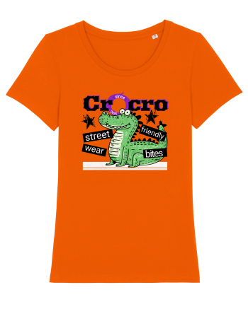 Crocodilul street wear - Friendly bites  Bright Orange
