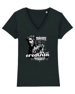 Religie - Trăiește în credință cu Isus Tricou mânecă scurtă guler V Damă Evoker