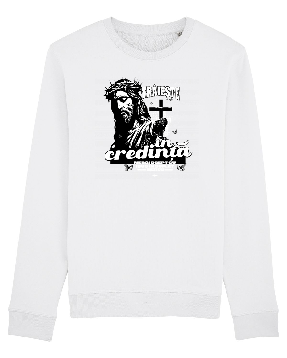 Bluză mânecă lungă Unisex Rise White
