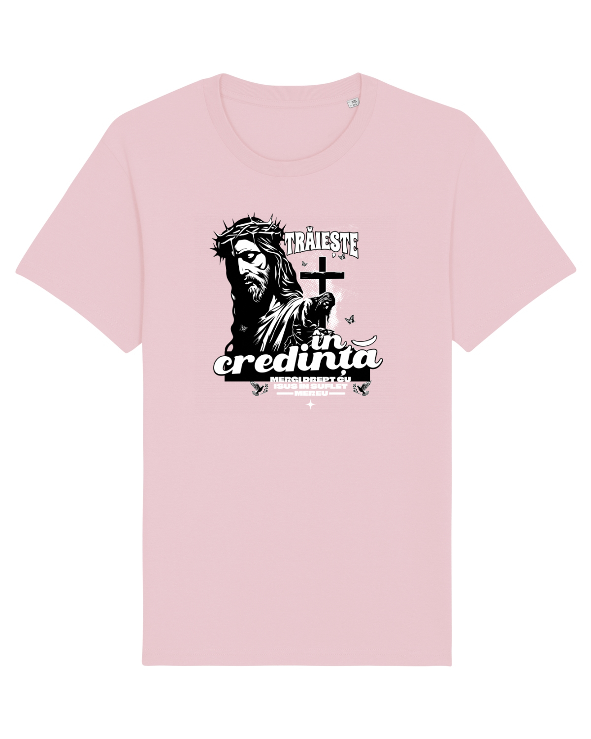 Tricou mânecă scurtă Unisex Rocker Cotton Pink