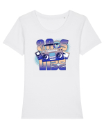 80's vibe  Tricou mânecă scurtă guler larg fitted Damă Expresser