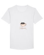 Pisică catppuccino  Tricou mânecă scurtă guler larg Bărbat Skater