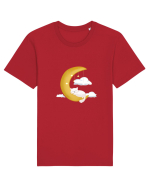 Pisică cu lună Tricou mânecă scurtă Unisex Rocker