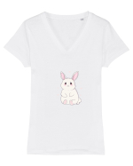 Iepuraş cu inimioare  Tricou mânecă scurtă guler V Damă Evoker