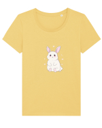 Iepuraş cu inimioare  Tricou mânecă scurtă guler larg fitted Damă Expresser